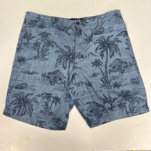 Chaps Palm Print Shorts Tropical Island Casual Blue Mens‎ Size 36
